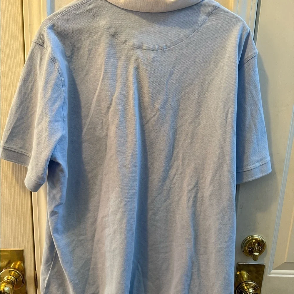 NWT Banana Republic Light Blue Pique Polo w/ White Collar - Size XLT